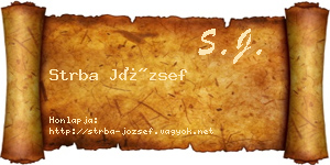 Strba József névjegykártya